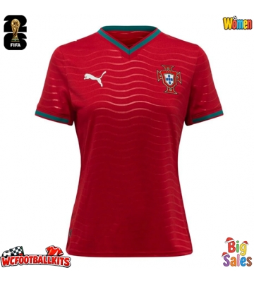 Portugal Replica Home Stadium Shirt for Women World Cup 2026 Short Sleeve